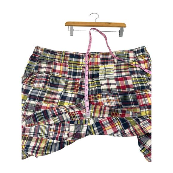 Old Navy Mens Patchwork Plaid Long Shorts Sz 44 Blue Vacation Y2K Preppy Cotton - Picture 6 of 7